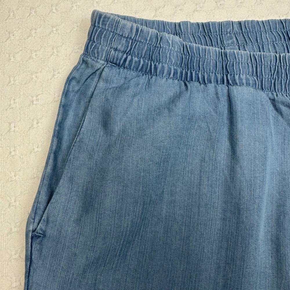 J. Jill Denim Tencel Lyocell Wide Leg Crop Pants Aruba Wash Women 2X Blue Chic - Picture 9 of 11